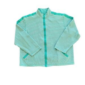 Vintage Alfred Dunner women's cotton blend stripped oversized sweater Jacket